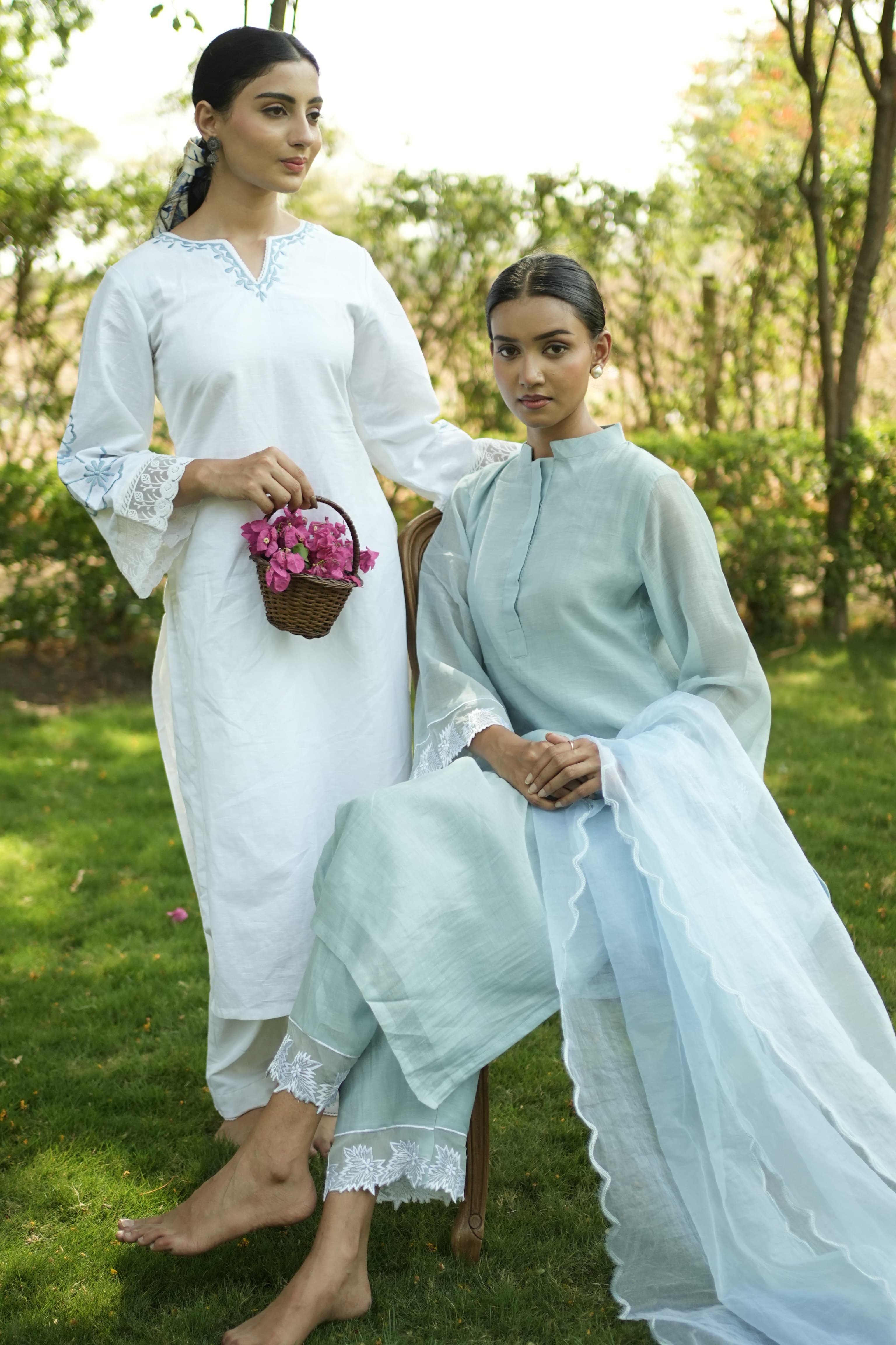 Leaf and Loom lookbook photograph with soft colour and handcrafted detail.